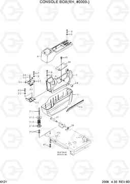 6121 CONSOLE BOX(RH, #0009-) R210NLC-7A, Hyundai