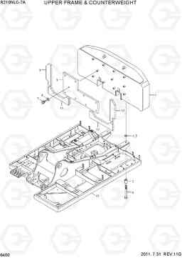 6400 UPPER FRAME & COUNTERWEIGHT R210NLC-7A, Hyundai