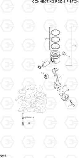 9370 CONNECTING ROD & PISTON R210NLC-7A, Hyundai