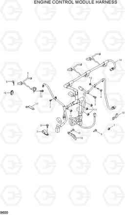 9600 ENGINE CONTROL MODULE HARNESS R210NLC-7A, Hyundai