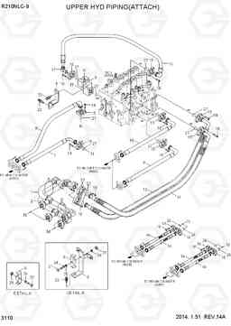 3110 UPPER HYD PIPING(ATTACH) R210NLC-9, Hyundai