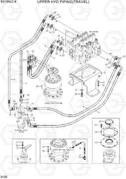 3120 UPPER HYD PIPING(TRAVEL) R210NLC-9, Hyundai