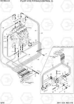 3210 PILOT HYD PIPING(CONTROL 2) R210NLC-9, Hyundai