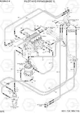 3270 PILOT HYD PIPING(BASE 1) R210NLC-9, Hyundai