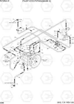 3280 PILOT HYD PIPING(BASE 2) R210NLC-9, Hyundai