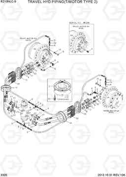 3305 TRAVEL HYD PIPING(T/MOTOR TYPE 2) R210NLC-9, Hyundai