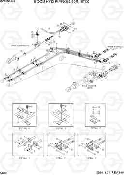 3400 BOOM HYD PIPING(5.65M, STD) R210NLC-9, Hyundai