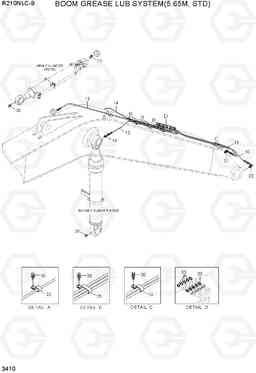 3410 BOOM GREASE LUB SYSTEM(5.65M, STD) R210NLC-9, Hyundai