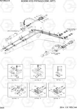 3420 BOOM HYD PIPING(5.55M, OPT) R210NLC-9, Hyundai