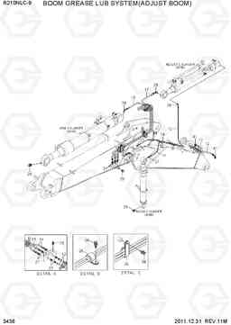 3436 BOOM GREASE LUB SYSTEM(ADJUST BOOM) R210NLC-9, Hyundai