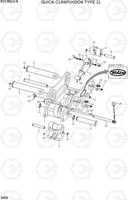 3455 QUICK CLAMP(HOOK TYPE 2, -#0121) R210NLC-9, Hyundai