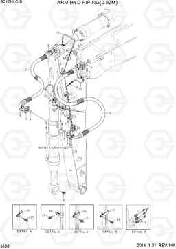 3500 ARM HYD PIPING(2.92M) R210NLC-9, Hyundai