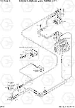 3630 DOUBLE ACTING MAIN PIPING KIT 1 R210NLC-9, Hyundai