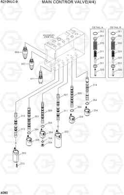 4080 MAIN CONTROL VALVE(4/4) R210NLC-9, Hyundai