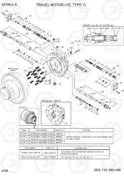 4150 TRAVEL MOTOR (1/2, TYPE 1) R210NLC-9, Hyundai