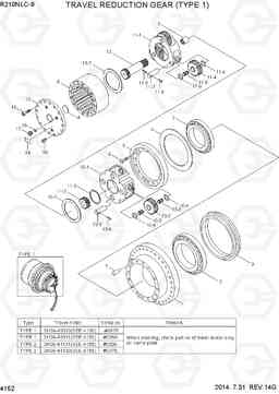 4152 TRAVEL REDUCTION GEAR (TYPE 1) R210NLC-9, Hyundai