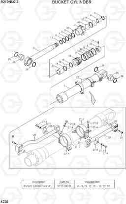 4220 BUCKET CYLINDER R210NLC-9, Hyundai