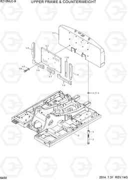 6400 UPPER FRAME & COUNTERWEIGHT R210NLC-9, Hyundai