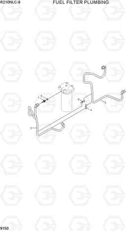 9150 FUEL FILTER PLUMBING R210NLC-9, Hyundai