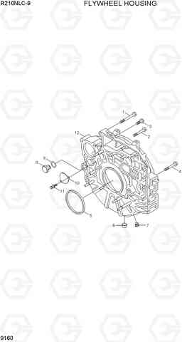 9160 FLYWHEEL HOUSING R210NLC-9, Hyundai