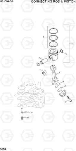 9370 CONNECTING ROD & PISTON R210NLC-9, Hyundai