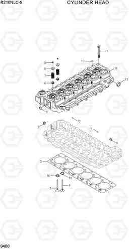 9400 CYLINDER HEAD R210NLC-9, Hyundai