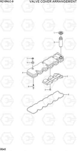 9540 VALVE COVER ARRANGEMENT R210NLC-9, Hyundai