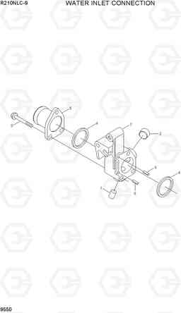 9550 WATER INLET CONNECTION R210NLC-9, Hyundai