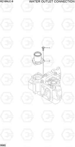 9560 WATER OUTLET CONNECTION R210NLC-9, Hyundai