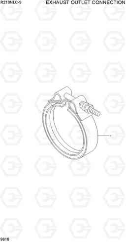 9610 EXHAUST OUTLET CONNECTION R210NLC-9, Hyundai