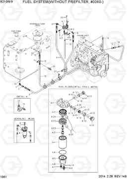 1061 FUEL SYSTEM(WITHOUT PREFILTER, #0060-) R210W-9, Hyundai