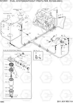 1063 FUEL SYSTEM(W/PREFILTER, R210W-9MH) R210W-9, Hyundai