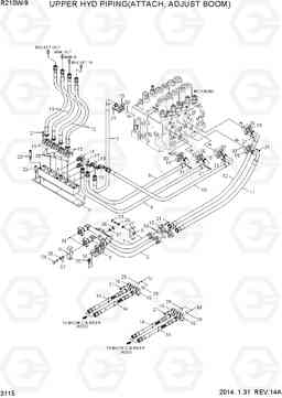 3115 UPPER HYD PIPING(ATTACH, ADJUST BOOM) R210W-9, Hyundai
