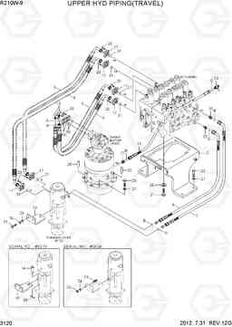 3120 UPPER HYD PIPING(TRAVEL) R210W-9, Hyundai