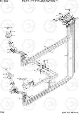 3200 PILOT HYD PIPING(CONTROL 1) R210W-9, Hyundai