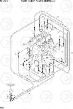 3220 PILOT HYD PIPING(CONTROL 3) R210W-9, Hyundai