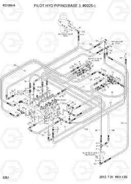 3251 PILOT HYD PIPING(BASE 3, #0025-) R210W-9, Hyundai