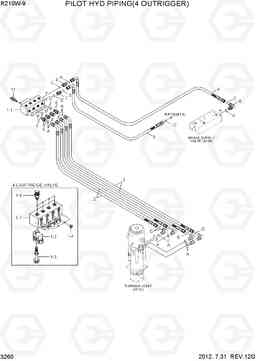 3260 PILOT HYD PIPING(4 OUTRIGGER) R210W-9, Hyundai