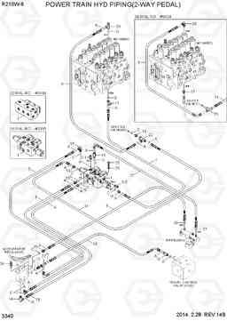 3340 POWER TRAIN HYD PIPING(2-WAY PEDAL) R210W-9, Hyundai