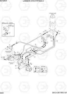 3422 LOWER HYD PIPING 2(#0286-) R210W-9, Hyundai