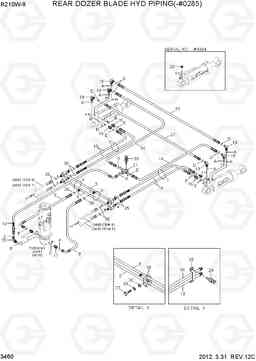 3460 REAR DOZER BLADE HYD PIPING(-#0285) R210W-9, Hyundai