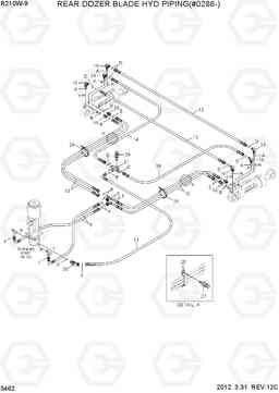 3462 REAR DOZER BLADE HYD PIPING(#0286-) R210W-9, Hyundai