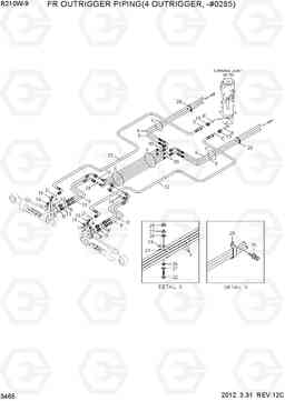 3465 FR OUTRIGGER PIPING(4 OUTRIGGER, -#0285) R210W-9, Hyundai