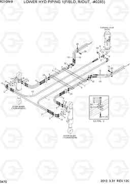 3470 LOWER HYD PIPING 1(F/BLD, R/OUT, -#0285) R210W-9, Hyundai