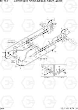 3471 LOWER HYD PIPING 2(F/BLD, R/OUT, -#0285) R210W-9, Hyundai