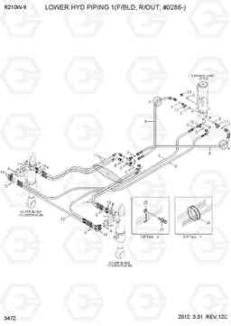 3472 LOWER HYD PIPING 1(F/BLD, R/OUT, #0286-) R210W-9, Hyundai