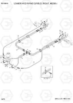 3473 LOWER HYD PIPING 2(F/BLD, R/OUT, #0286-) R210W-9, Hyundai