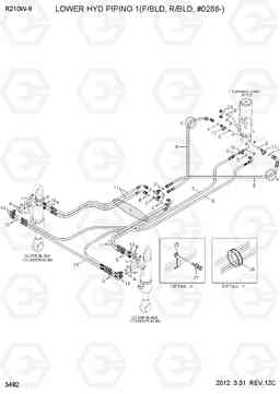3482 LOWER HYD PIPING 1(F/BLD, R/BLD, #0286-) R210W-9, Hyundai