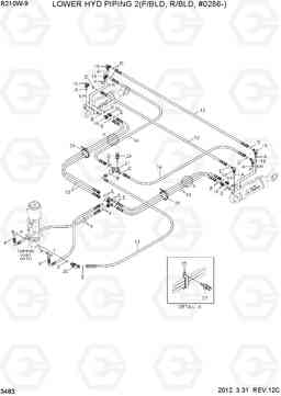 3483 LOWER HYD PIPING 2(F/BLD, R/BLD, #0286-) R210W-9, Hyundai