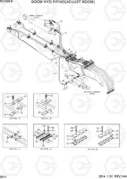 3511 BOOM HYD PIPING(ADJUST BOOM) R210W-9, Hyundai